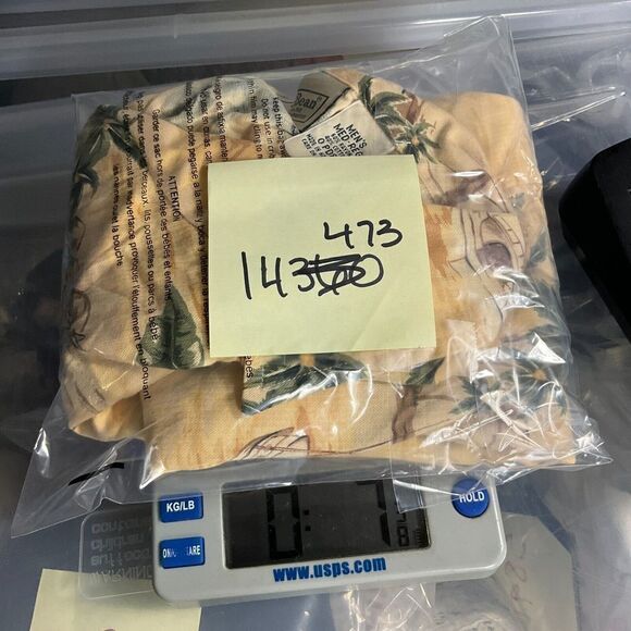 LL Bean Mens Tropical Button Up Camp Shirt Short Palm Tree Short Sleeve Small - Picture 10 of 10